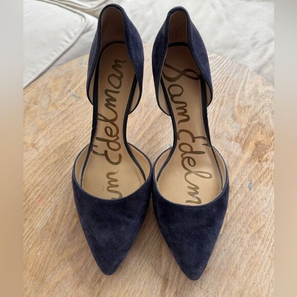 SAM EDELMAN Jaina Navy Suede Pumps - Picture 2 of 5